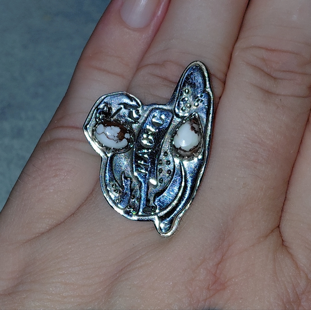 Wizard Magic Hat Wild Horse Jasper Sterling Silver Ring